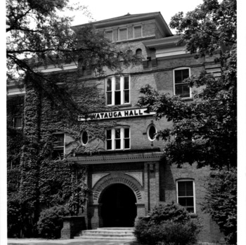 Watauga Hall, recently remodeled and redecorated, established as the first women's dorm at State, circa 1965