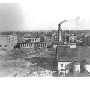 View of North Carolina College of Agriculture and Mechanic Arts from the top of the old power plant chimney