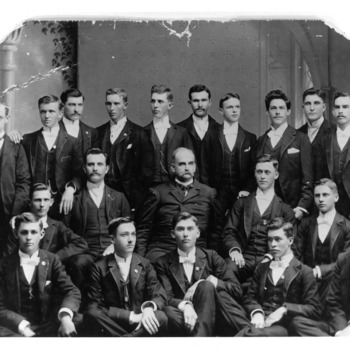 President Alexander Q. Holladay and the first graduating class, 1893