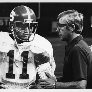 Dave Buckey and Lou Holtz, N. C. State.