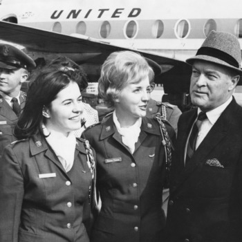 NC State Angel Flight members greeting Bob Hope