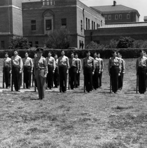 NC State ROTC cadets standing in formation