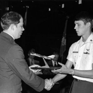 AFROTC cadet receiving an award