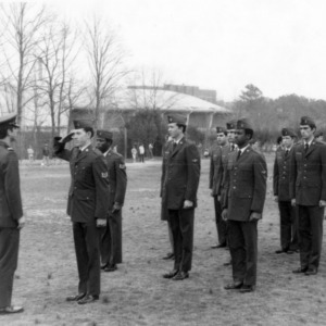 ROTC cadets standing at attention