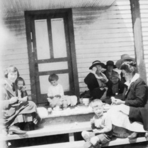 Little River Woman's Club serving lunch while they have an all -day cleaning and improvement of school grounds, November 19, 1923