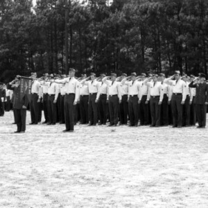 Air Force ROTC standing at attention