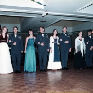 ROTC cadets and their dates at military dance