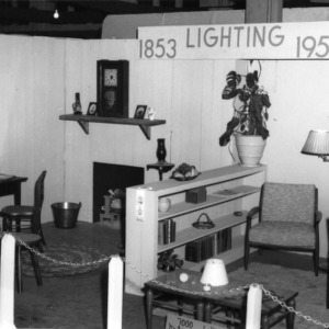 Display demonstrating the change in lighting from 1853 to 1983