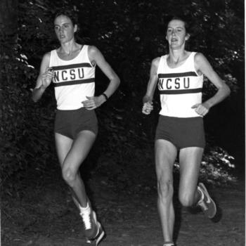 North Carolina State University's All-American cross country runners Julie Shea (left) and Mary Shea (right).