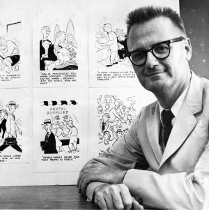 Gerald O. T. Erdahl with cartoons