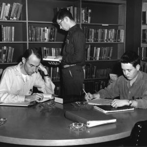 Students studying in D. H. Hill Jr. Library