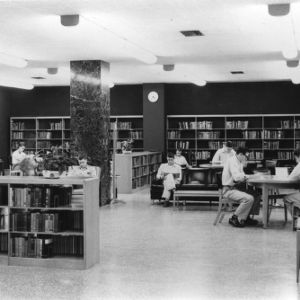 Students in reading room at D. H. Hill Jr. Library