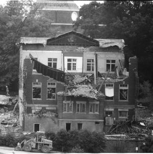 Demolition of E. S. King Religious Center, North Carolina State College
