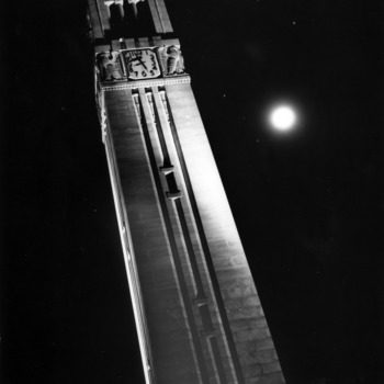 Memorial Bell Tower at night
