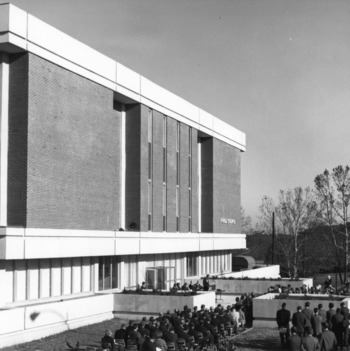 Schaub Food Science Building dedication ceremonies, North Carolina State University, November 26, 1968.