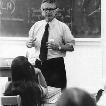 Professor Guy Owen lecturing in classroom