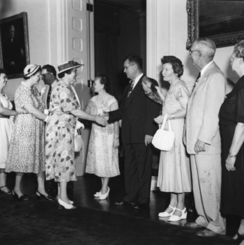 Receiving Line at Governor's Mansion for Farm and Home Week