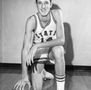 Freshman Bob Dickens, No. 14, N.C. State basketball
