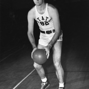 N.C. State basketball's 6'10" Center, #82 Bob Hahn of Ann Arbor, Michigan