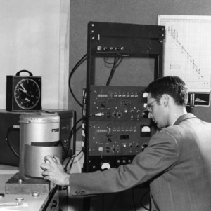 Department of Physics - test measuring radioactivity, 1955.
