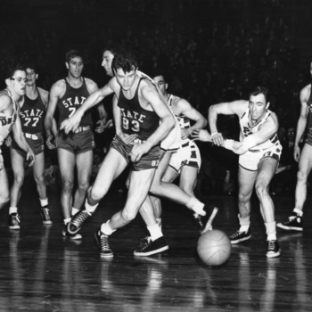 N.C. State and DePaul University vie in the National Invitational Tournament. DePaul won 75-64.