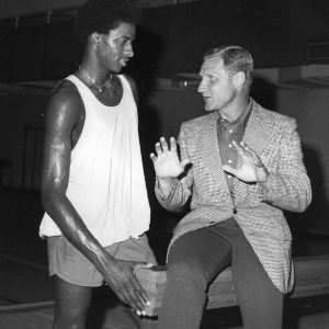 David Thompson, Coach Norman Sloan, N.C. State University basketball