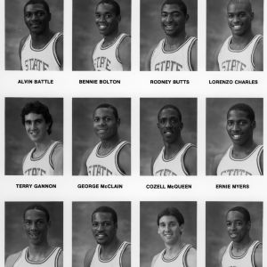 Individual portraits of 1983-1984 N.C. State men's basketball players