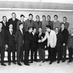 Group photo of Italian basketballl team visit during 1963-1964 season