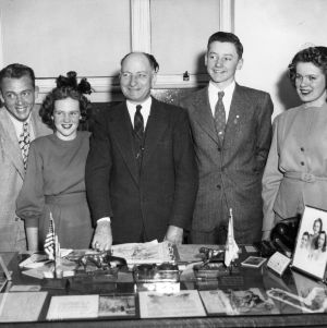 North Carolina North Carolina State 4-H Council officers standing with L. R. Harrill in 1947
