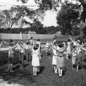 Murfreesboro 4-H Club enjoying outdoor games, Hertford County, N.C. August 12, 1928