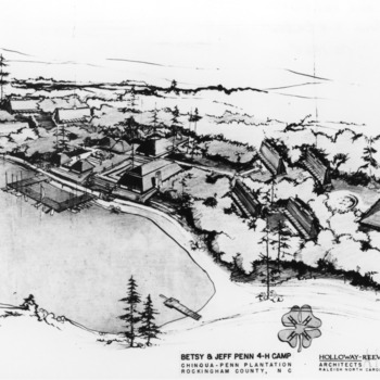 Aerial drawing of the Betsy & Jeff Penn 4-H Educational Center facilities