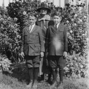 Woman and the Robison boys attending the North Carolina State Fair of 1923