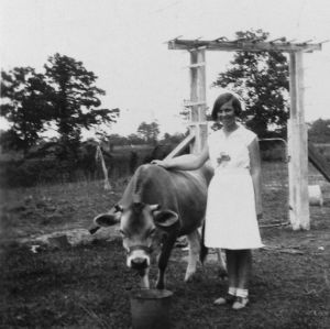 Hughrena McDonald and her calf