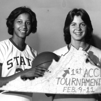 Trudi Lacey and Ginger Rouse, N.C. State women's basketball team, 1978-1979