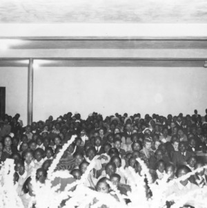 Edgecombe County - April 2, 1940. The 450 parents, leaders, and club members assembled at Tarboro for 3rd annual county 4-H song contest - the Sawrence 4-H Club won first place - 12 clubs took part