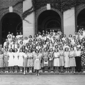 4-H club members standing at North Carolina State College