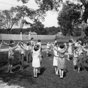 Children playing at a Herford County 4-H Club meeting