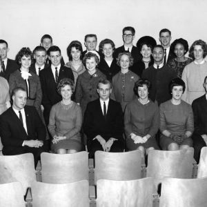 Feb. 8, 1963, first integrated 4-H meeting. From this group, four were elected to represent the state at National 4-H Club Conference in Washington