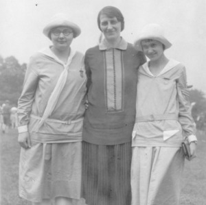 Three unidentified women at first National 4-H Conference, 1927