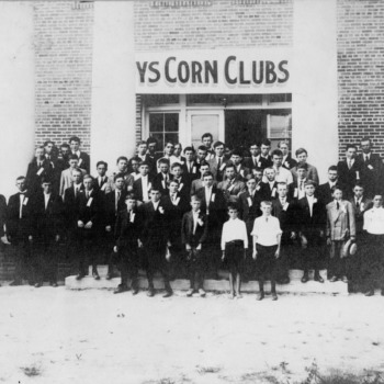 Members of the Robeson County Corn Club attending the 1914 Short Course at the Farm Life School in Philadelphus.