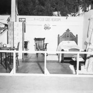 4-H home-making exhibit of a girl's bedroom