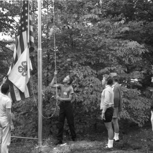 Raising the flag at Swannanoa 4-H Camp