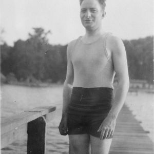L. R. Harrill at Lake Waccamaw, late 1920s or early 1930s