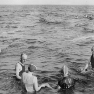 Club members swimming in Lake Waccamaw