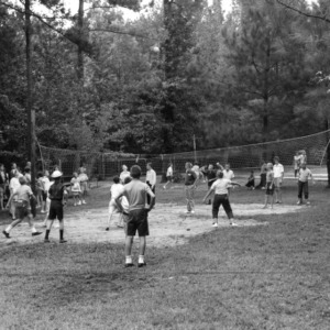 Playing volleyball at Millstone 4-H Camp