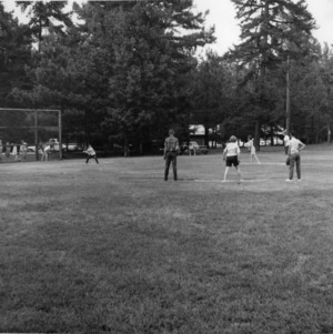 Playing softball at Millstone 4-H Camp