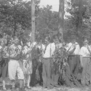 Nature study at the Neuse Forest 4-H Camp, Craven County, April 1, 1927. 110 species were judged