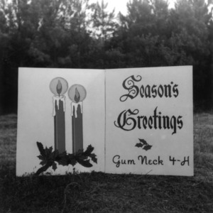 Holiday greeting placed in Gum Neck, North Carolina, by the community 4-H group