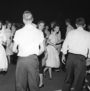 4-H club members dancing, during North Carolina State 4-H Club Week