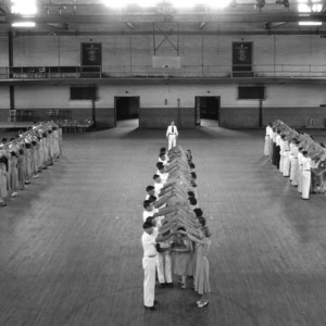 Figure in the "Virginia Reel," with a special class of recreation leaders, taught by L. R. Harrill at the North Carolina annual State Short Course, Raleigh, N.C., 1932